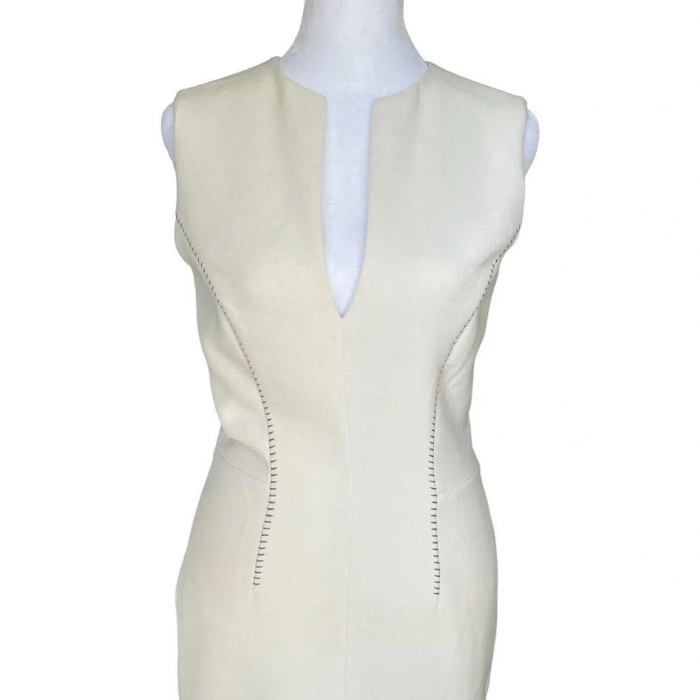 L’Agence Exclusively for Intermix - Ivory Sleeveless Sheath Dress Sz 2